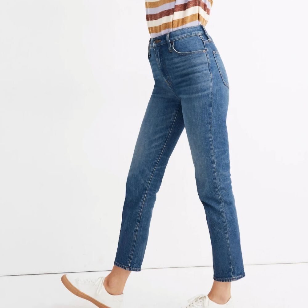 Madewell Classic Straight Jeans Coldbrook Wash High Rise 90s Style Size 24 Ankle